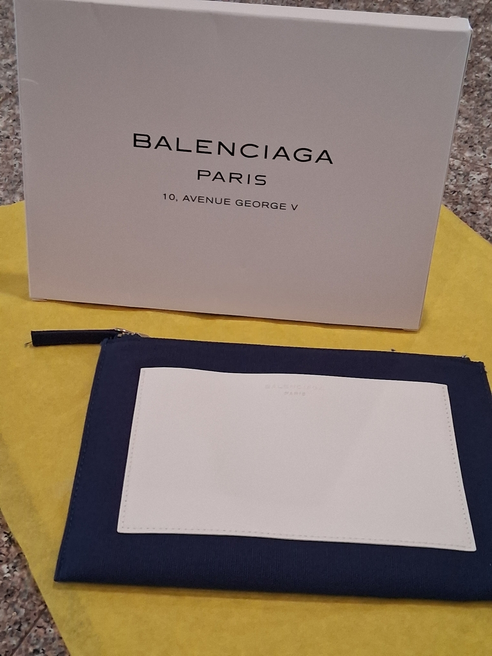 Balenciaga GWP Navy and White Canvas Zip Pouch.Brand NEW